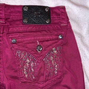 Miss Me raspberry Angel wings Jeans JP561653 Skinny size 28 flap pockets